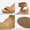 DREAM PAIRS womens Ankle Strap Platform Wedge Sandal(Camel)