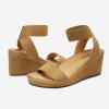 DREAM PAIRS womens Ankle Strap Platform Wedge Sandal(Camel)