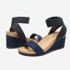 DREAM PAIRS womens Ankle Strap Platform Wedge Sandal(Navy)