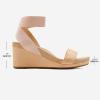 DREAM PAIRS womens Ankle Strap Platform Wedge Sandal(Nude)