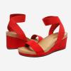 DREAM PAIRS womens Ankle Strap Platform Wedge Sandal(Red)