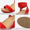DREAM PAIRS womens Ankle Strap Platform Wedge Sandal(Red)