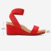 DREAM PAIRS womens Ankle Strap Platform Wedge Sandal(Red)