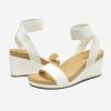 DREAM PAIRS womens Ankle Strap Platform Wedge Sandal(White/Pu)