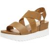 DREAM PAIRS Women’s Open Toe Ankle Strap Platform Wedge Sandals(Camel)
