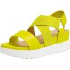 DREAM PAIRS Women’s Open Toe Ankle Strap Platform Wedge Sandals(Neon/Lime)