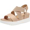 DREAM PAIRS Women’s Open Toe Ankle Strap Platform Wedge Sandals(Nude)