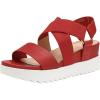 DREAM PAIRS Women’s Open Toe Ankle Strap Platform Wedge Sandals(Red)