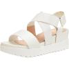 DREAM PAIRS Women’s Open Toe Ankle Strap Platform Wedge Sandals(White)