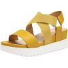 DREAM PAIRS Women’s Open Toe Ankle Strap Platform Wedge Sandals(Yellow)