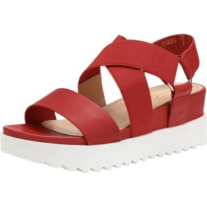 DREAM PAIRS Women’s Open Toe Ankle Strap Platform Wedge Sandals(Red)