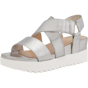 DREAM PAIRS Women’s Open Toe Ankle Strap Platform Wedge Sandals(Silver)