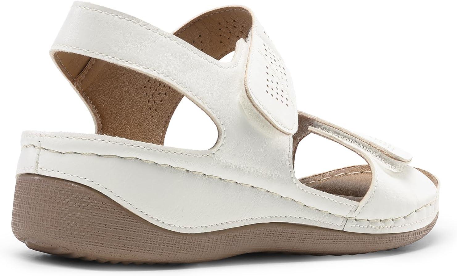 imageDREAM PAIRS Womens Comfortable Dressy Flats Sandals Open Toe One Band Casual Walking Sandals for SummerWhite