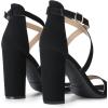 DREAM PAIRS 4 inch High Heels for Women Chunky Block Cross Strap Open Toe Dress Sandals for Wedding Bridal Evening Homecoming Prom(Black)