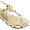 DREAM PAIRS Flat Sandals for Women Dressy Rhinestone T-Strap Thong Flat Sandals for Summers Dress Beach(Gold)