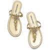 DREAM PAIRS Flip Flops for Women Dressy Rhinestone T-Strap Thong Sandals for Summers Dress Beach(Gold)