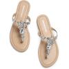 DREAM PAIRS Flip Flops for Women Dressy Rhinestone T-Strap Thong Sandals for Summers Dress Beach(Nude)
