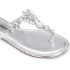 DREAM PAIRS Flip Flops for Women Dressy Rhinestone T-Strap Thong Sandals for Summers Dress Beach(Silver)