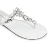 DREAM PAIRS Flip Flops for Women Dressy Rhinestone T-Strap Thong Sandals for Summers Dress Beach(White)