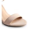DREAM PAIRS Heels for Women Chunky Block Heel Open Toe Ankle Strap 3.5 Inch Heeled Sandals for Party Date Wedding(Nude-suede)