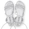 DREAM PAIRS Lace-up Gladiator Sandals Strappy Dressy Summer Flat Sandals for Women(Silver)