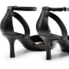 DREAM PAIRS Pointed Closed Toe Kitten Heels Stiletto Ankle Strap Women’s Pumps Shoes for Women Wedding Party Dress Sandals(Black-pu)