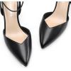 DREAM PAIRS Pointed Closed Toe Kitten Heels Stiletto Ankle Strap Women’s Pumps Shoes for Women Wedding Party Dress Sandals(Black-pu)