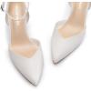 DREAM PAIRS Pointed Closed Toe Kitten Heels Stiletto Ankle Strap Women’s Pumps Shoes for Women Wedding Party Dress Sandals(White-pu)
