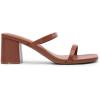 DREAM PAIRS Sandal Heels for Women Low Square Open Toe Block Chunky Heels Slip On Slides Mules for Party Homecoming Daily(Brown)