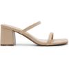 DREAM PAIRS Sandal Heels for Women Low Square Open Toe Block Chunky Heels Slip On Slides Mules for Party Homecoming Daily(Nude)