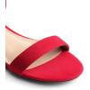 DREAM PAIRS Women Black White Nude Clear Sandals Low Heel Dressy Sandals Ankle Strap Open Toe Chunky Block Heeled Summer Classic Comfortable Flat Shoes(Red)