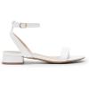 DREAM PAIRS Women Black White Nude Clear Sandals Low Heel Dressy Sandals Ankle Strap Open Toe Chunky Block Heeled Summer Classic Comfortable Flat Shoes(White)