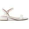 DREAM PAIRS Women Black White Nude Clear Sandals Low Heel Dressy Sandals Ankle Strap Open Toe Chunky Block Heeled Summer Classic Comfortable Flat Shoes(White Classic)