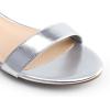 DREAM PAIRS Women Black White Nude Clear Sandals Low Heel Dressy Sandals Ankle Strap Open Toe Chunky Block Heeled Summer Classic Comfortable Flat Shoes(Silver)