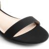 DREAM PAIRS Women Black White Nude Clear Sandals Low Heel Dressy Sandals Ankle Strap Open Toe Chunky Block Heeled Summer Classic Comfortable Flat Shoes(Black-nubuck)