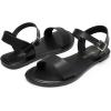 DREAM PAIRS Women’s Ankle Strap Flat Sandals Open Toes One Band Buckle Summer Dressy Sandals(Black Monochrome)