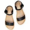 DREAM PAIRS Women’s Ankle Strap Flat Sandals Open Toes One Band Buckle Summer Dressy Sandals(Black/Glitter)