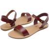 DREAM PAIRS Women’s Ankle Strap Flat Sandals Open Toes One Band Buckle Summer Dressy Sandals(Brown-pu)