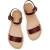 DREAM PAIRS Women’s Ankle Strap Flat Sandals Open Toes One Band Buckle Summer Dressy Sandals(Brown-pu)