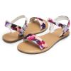 DREAM PAIRS Women’s Ankle Strap Flat Sandals Open Toes One Band Buckle Summer Dressy Sandals(Floral)