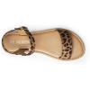 DREAM PAIRS Women’s Ankle Strap Flat Sandals Open Toes One Band Buckle Summer Dressy Sandals(Leopard)