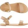 DREAM PAIRS Women’s Ankle Strap Flat Sandals Open Toes One Band Buckle Summer Dressy Sandals(Nude)