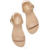 DREAM PAIRS Women’s Ankle Strap Flat Sandals Open Toes One Band Buckle Summer Dressy Sandals(Nude)