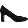 DREAM PAIRS Women’s Block Heels Closed Toe High Chunky Rounded Toe Pumps Comfortable Slip On Work Shoes(Black-suede)