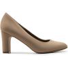 DREAM PAIRS Women’s Block Heels Closed Toe High Chunky Rounded Toe Pumps Comfortable Slip On Work Shoes(Khaki)