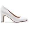 DREAM PAIRS Women’s Block Heels Closed Toe High Chunky Rounded Toe Pumps Comfortable Slip On Work Shoes(White)