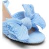 DREAM PAIRS Women’s Bow Knot Heeled Sandals Low Chunky Heels Open Toe Ankle Strap Slingback Dress Shoes for Wedding Bridal Party(Blue)
