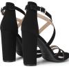 DREAM PAIRS Womens Chunky Heels 4 inch High Multi Strap Soft Comfort Block Heeled Sandals for Prom Dancing Wedding(Black)