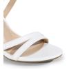 DREAM PAIRS Womens Chunky Heels 4 inch High Multi Strap Soft Comfort Block Heeled Sandals for Prom Dancing Wedding(White)