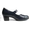 DREAM PAIRS Women’s Chunky Low Block Closed Toe Heels Mary Janes Pumps Comfortable Round Toe Dress Work Wedding Shoes(Navy)